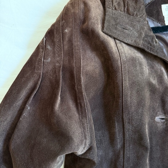 VTG SILVERLEAF Brown Suede Leather Coat M - Picture 11 of 11